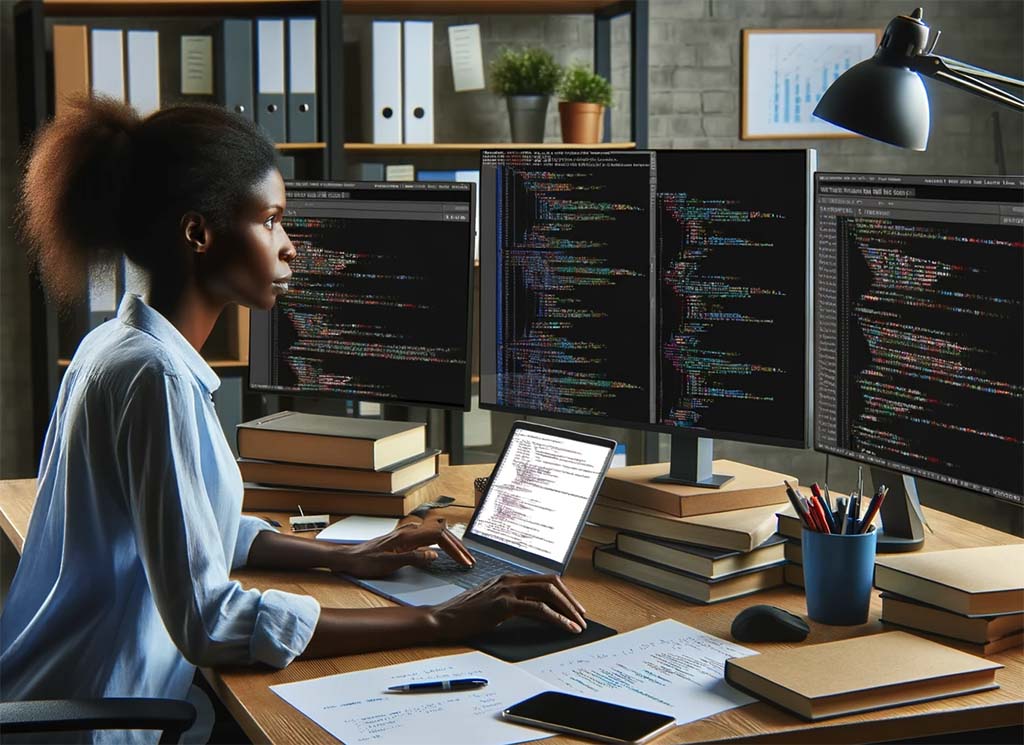 Girl in front of laptop